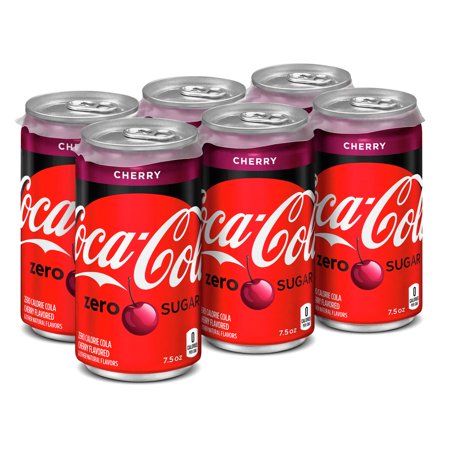 Coca-Cola Cherry Zero Sugar Soda 7.5oz Mini Cans (Quantity of 24)