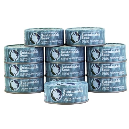Sustainable Seas  Chunk Albacore Tuna in Water  5 Ounce  3rd Party Mercury Tested  100% Sustainably Caught (Pack of 12)