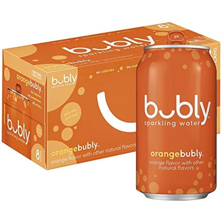 Bubly Sparkling Water  Orange  12 Fl Oz. Cans (8 Pack)