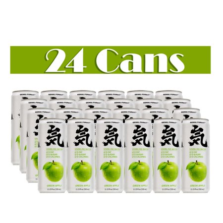 GENKI FOREST Sparkling Water Green Apple Flavor  0 Sugar  0 Calories  0 Fat 100% Flavor  11.15 Fl Oz Cans(pack of 24)