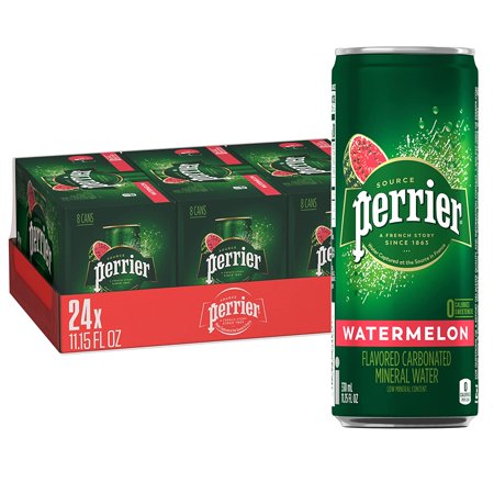 Perrier Watermelon Flavored Sparkling Water  11.15 FL OZ Sleek Cans (24 Count)