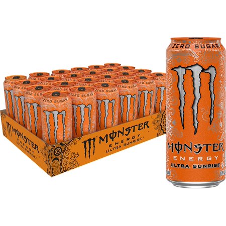 Monster Energy Ultra Sunrise  Sugar Free Energy Drink  16 Fl Oz (Pack of 24)