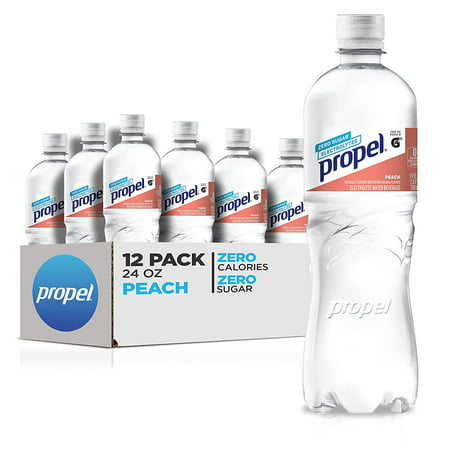 Propel  Peach  Zero Calorie Water Beverage with Electrolytes & Vitamins C&E  24 Fl Oz  Pack of 12
