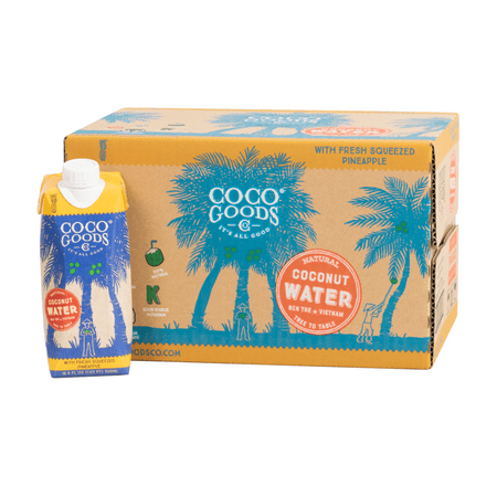 CocoGoods Co Natural Coconut Water with Freshly Squeezed Pineapple Juice 16.9 Fl. Oz  12 Pack