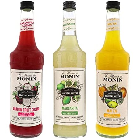 Monin - Homecrafted Cocktail Mixers  Ready-to-Use Drink Mix  Diy Cocktail Variety Pack  Made with Real Fruit Juice  Just Add Alcohol (Mai Tai  Margari