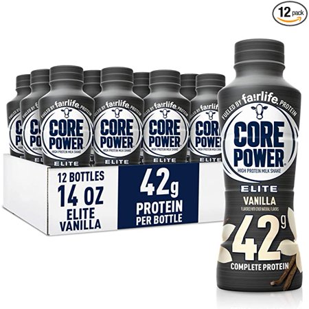 Fairlife Core Power Elite 42g High Protein Milk Shake  Ready to Drink for Workout Recovery  Vanilla  14 Fl Oz (Pack of 12)