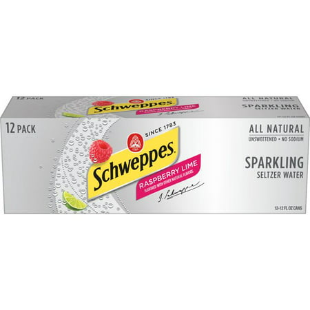 Schweppes Seltzer Raspberry Lime Sparkling Water Cans 12 Fl. Oz  48 Pack