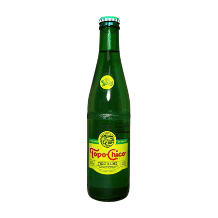 Topo Chico Sparkling Mineral Water Twist of Lime Glass  12 Oz  24 Pack