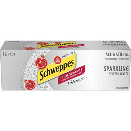 Schweppes Seltzer Pomegranate Sparkling Water Cans 12 Fl. Oz  56 Pack
