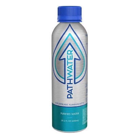 Hunng Pathwater Purified Water Refillable Aluminum Bottle  20.3 Fl Oz [Pack of 12]