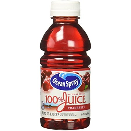 Ocean Spray 100% Juice  Cranberry  10 Ounce Bottles (Pack of 6)
