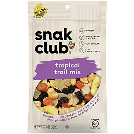 Snak Club Tropical Trail Mix  6.75 Ounce (Pack of 6)