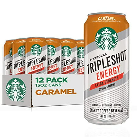 Starbucks Tripleshot Energy Extra Strength Espresso Coffee Beverage  Caramel  225Mg Caffeine  15Oz Cans (12 Pack)