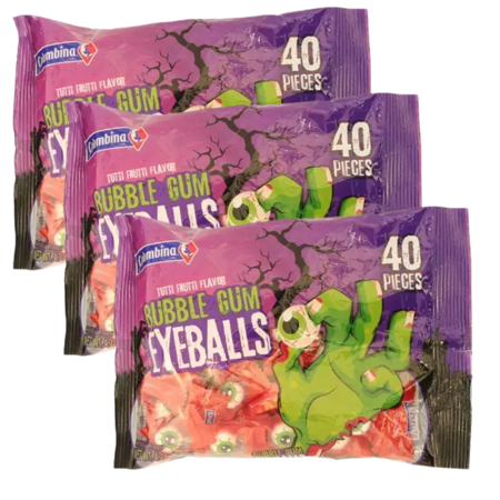 Colombina Bubble Gum Eyeballs  Decorative Spooky Candy for Halloween Trick or Treats Goodies Bag Filler Candy Bowl Lootbag Birthday Holiday Parties an