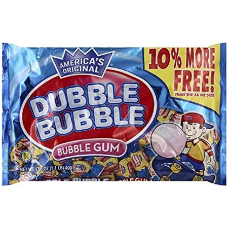 Dubble Bubble Bubble Gum 17.6 Oz (1.1 Lb) Original Flavor Chewing Gum Pack