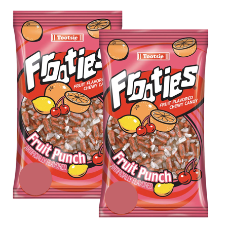 Fruit Punch Frooties Tootsie Roll Chewy Candy  Include 10 Fruity Flavor Great for Snacking Travel Candy Bowl Halloween Goody Bag Filler Christmas Stoc