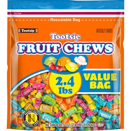 Tootsie Fruit Chews  Assorted Fruit Flavored Gluten Free Candy  38.5 Oz