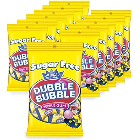 Tootsie Roll Dubble Bubble Sugar Free Bags  Pack of 12 3.5-Oz. Bags