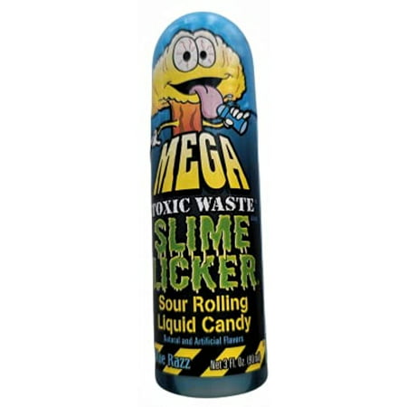 1 Pack Slime Licker Mega Size 3 Oz. - Sour Rolling Liquid Candy - Blue Razz Flavor Tiktok Challenge  3 Fl Oz (Pack of 1)