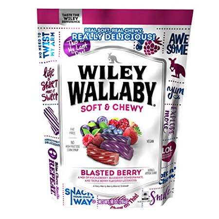Wiley Wallaby Blasted Berry Licorice Mix of Huckleberry  Blueberry Pomegranate & Triple Berry  10 Ounce Bag