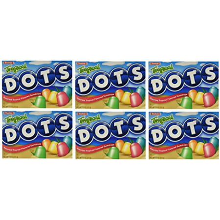 Tootsie Roll Industries Tropical Dots Gummy Candy Assorted Fruit Flavored Gumdrops 7.5 Ounce Boxes (Pack of 6)