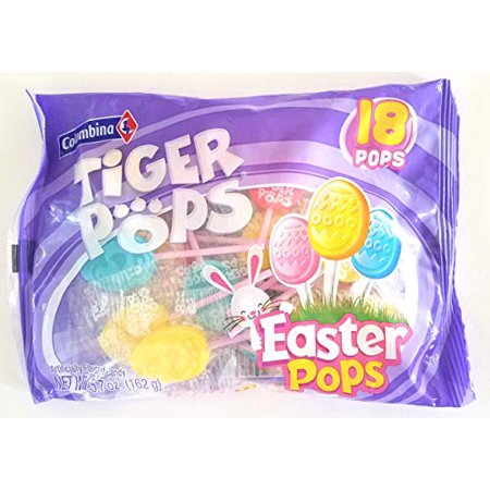 (2 Bag) Tiger Pops Easter Candy - 18 Lollipops Assorted Flavors - 5.7 Oz / 162 G