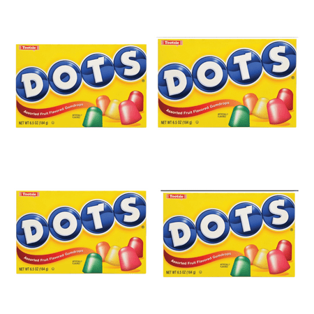 iOS Tootsie Dots Assorted Fruit-Flavored Gumdrops  6.5-oz. Boxes. Theaters Size .Pack of 4