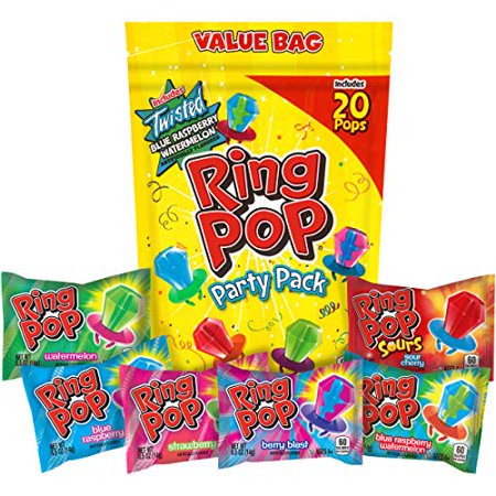 Ring Pop Individually Wrapped Bulk Lollipop Variety Party  Lollipop Suckers W/ Assorted Flavors Fun Candy for Birthdays and Celebrations  Original  20