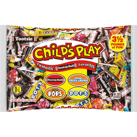 Tootsie  Child S Play  Assorted Flavored Halloween Candy  56 Oz. Peanut Free  Gluten Free. Contains Milk and Soy
