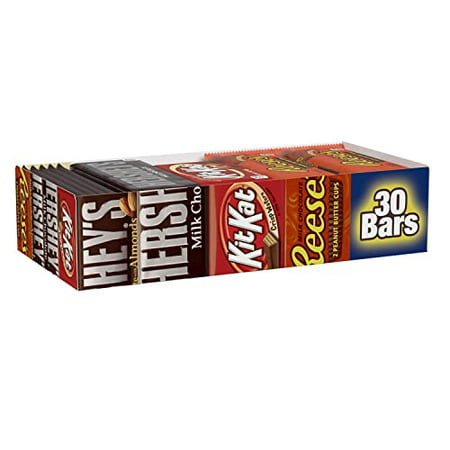 HERSHEY S  KIT KAT and REESE S Milk Chocolate Assortment Candy Bars  Individually Wrapped  45 Oz Bulk Value Pack (30 Piece)