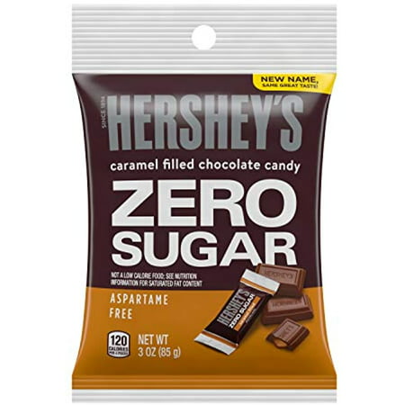 Hersheys Sugar Free Caramel Filled Chocolate Candy Bars  Individually Wrapped  3 Oz Bag (Pack of 12)