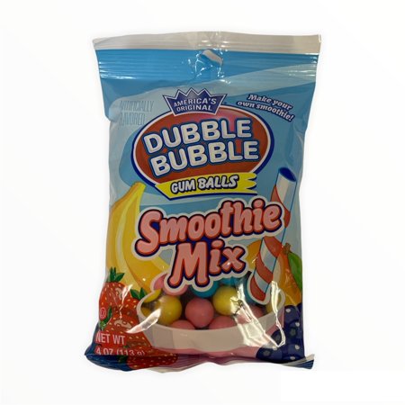 America S Original Dubble Bubble Smoothie Mix Gum Balls; 1 Pack of 4 Oz