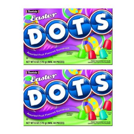 PSLLC EASTER DOTS Assorted Fruit Flavored Gumdrops Movie Theater Box – 6 Oz (2 Boxes)