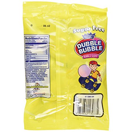 Dubble Bubble Sugar Free Bubble Gum - Net Wt. 3.25 Oz. - Pack of 12