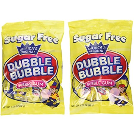 Dubble Bubble Sugar Free Bubble Gum - Net Wt. 3.25 Oz. - Pack of 12