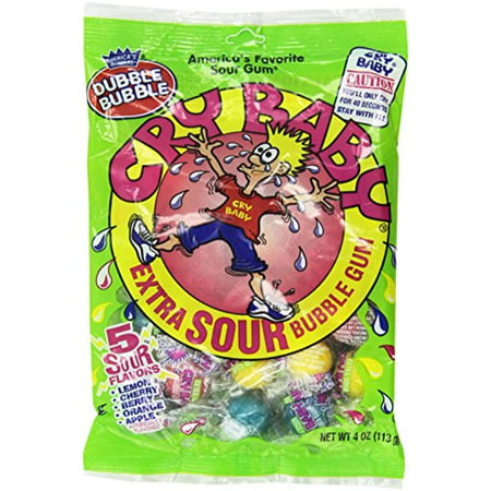 Cry Baby Extra Sour Bubble Gum (4 Oz Bags) 3 Pack