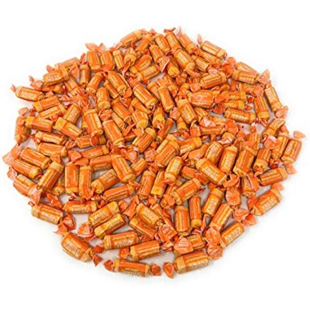 Orange Flavor Tootsie Roll Fruit Chews Bulk American Chewy Taffies Candy Individually Wrapped in Resealable Bag 2 Lb 130+Pcs (32-Oz) - Made in Usa