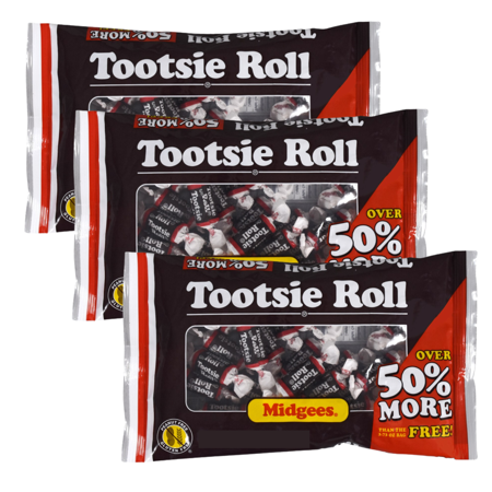 Tootsie Roll Chocolate Midgees Candy  Soft Chewy Delicious Candies- Gluten Free and Peanut Free  Great for Snacking Movie Night Halloween Trick or Tre