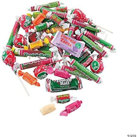Tootsie Roll Childs Play Christmas Candy Bag Includes Tootsie Rolls  Tootsie Pops  Dots Candy  Tootsie Fruit Chews and Snack Bars - 15 Oz Candy Mix Va
