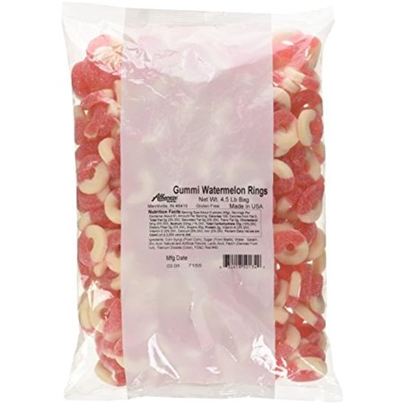 Albanese Confectionery Gummi Watermelon Rings  4.5 Pound Bag