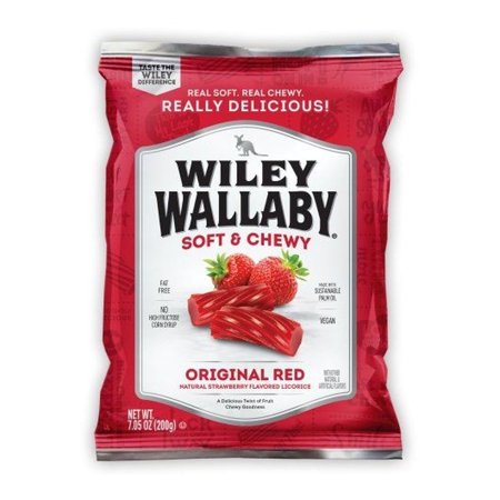 Wiley Wallaby Red Aussie Licorice Candy  7.05 Ounce -- 12 per Case.