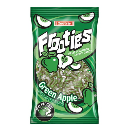 Green Apple Tootsie Roll Frooties Chewy Candy - 38.8 OZ 360-piece Bag Gluten Free ~ Peanut Free