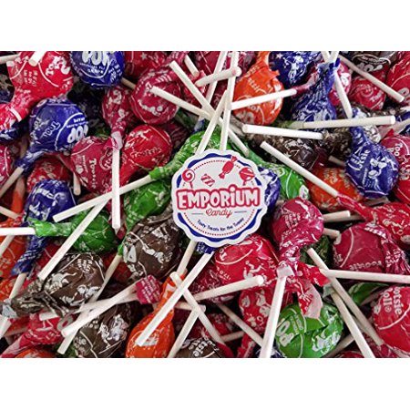 Tootsie Pops - Delicious Assorted Lollipops with a Tootsie Roll Center - Chocolate Raspberry Orange Cherry Green Apple Grape - 2 Lbs Bulk Candy with R