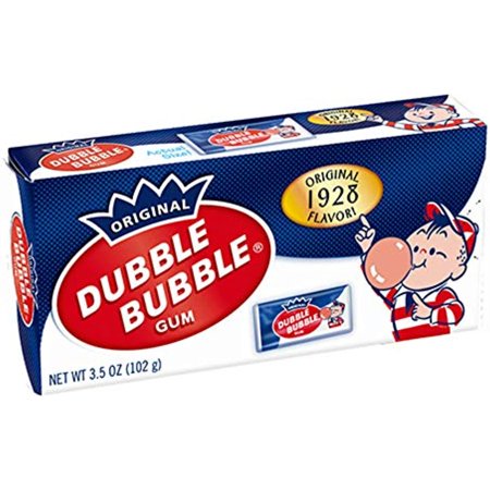 Dubble Bubble 1928 Original Flavor Theater Box Bubble Gum - 3.5 Oz Boxes - Pack of 24 Boxes