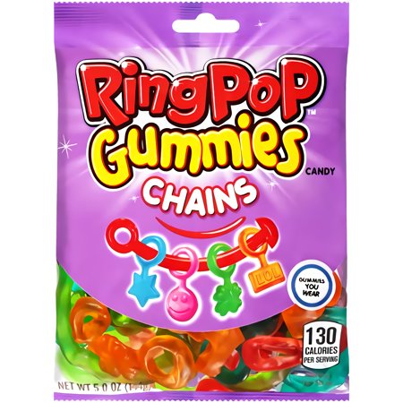 Ring POP Gummies Chains Candy  5 Oz Bag - 12Count Assorted Flavors Variety Pack