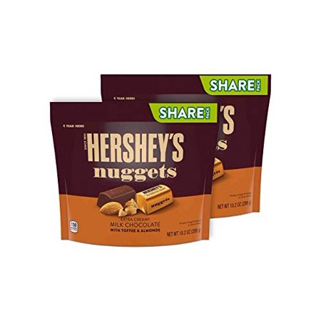 Hershey  Nuggets Milk Chocolate W/ Toffee and Almonds (Pack of 2)