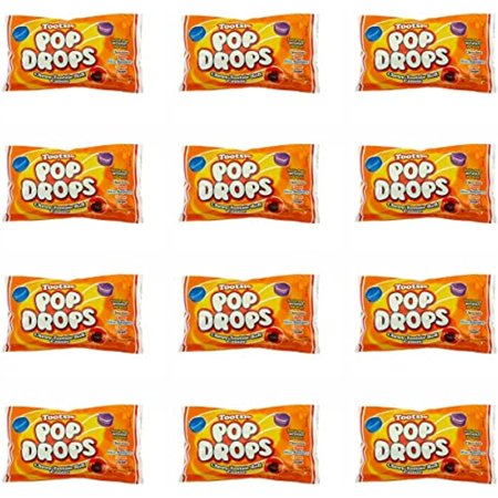 Tootsie Roll Pop Drops Candy Lollipop Suckers Without the Stick in Classic Assorted Fruit Flavors Bulk Value Pack in Resealable Bag - 12 Count of Indi