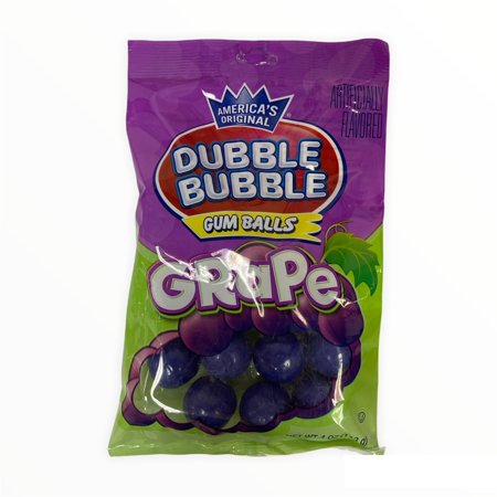 America S Original Dubble Bubble Grape Gum Balls; 1 Pack of 4 Oz