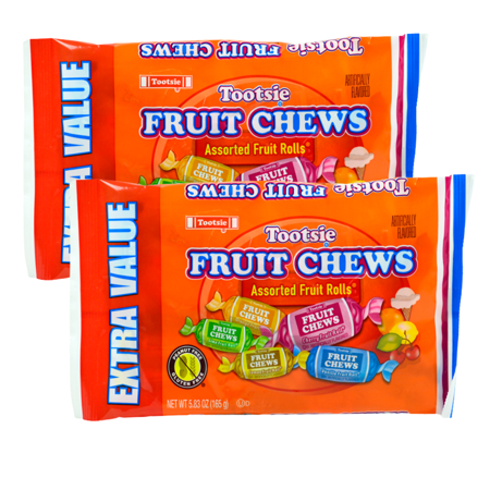 Tootsie Fruit Chew Assorted Fruit Roll Candy  Soft Chewy Delicious Candies- Gluten Free and Peanut Free  Great for Snacking Movie Night Halloween Tric