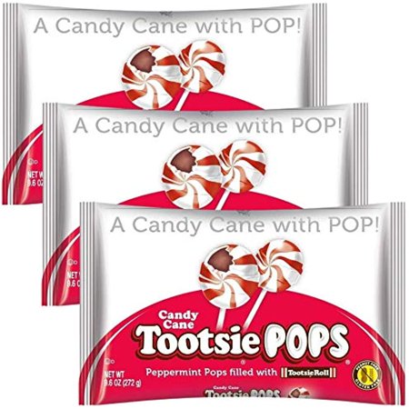 Candy Cane Tootsie Pops 9.6 Oz. Bags Pack of 3